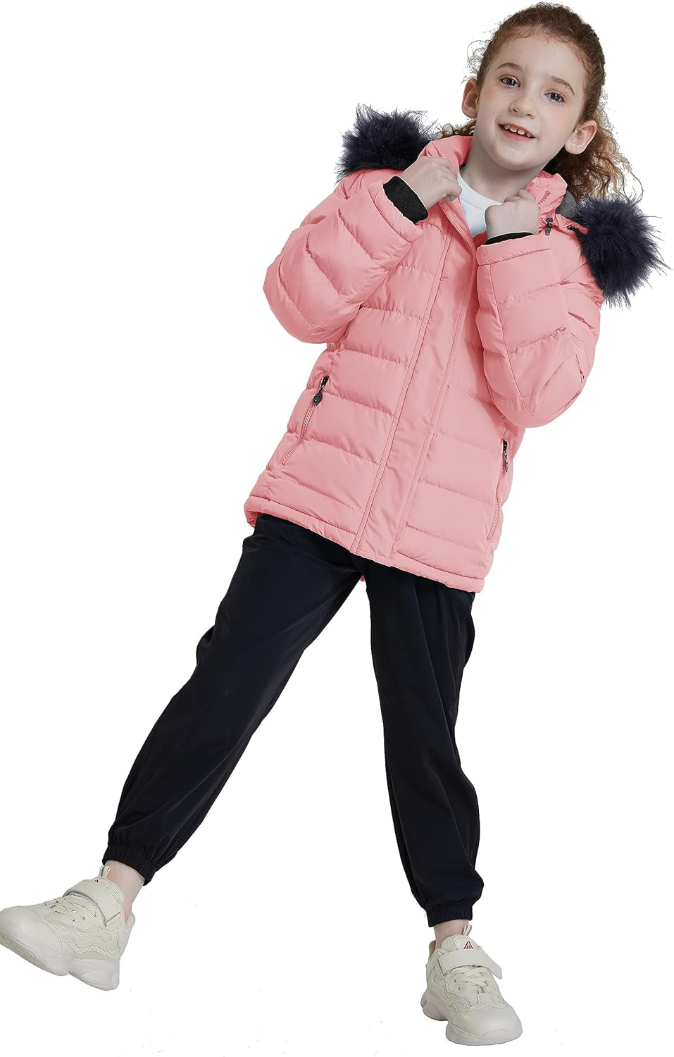 Girls' Soft Fleece Puffer Jacket