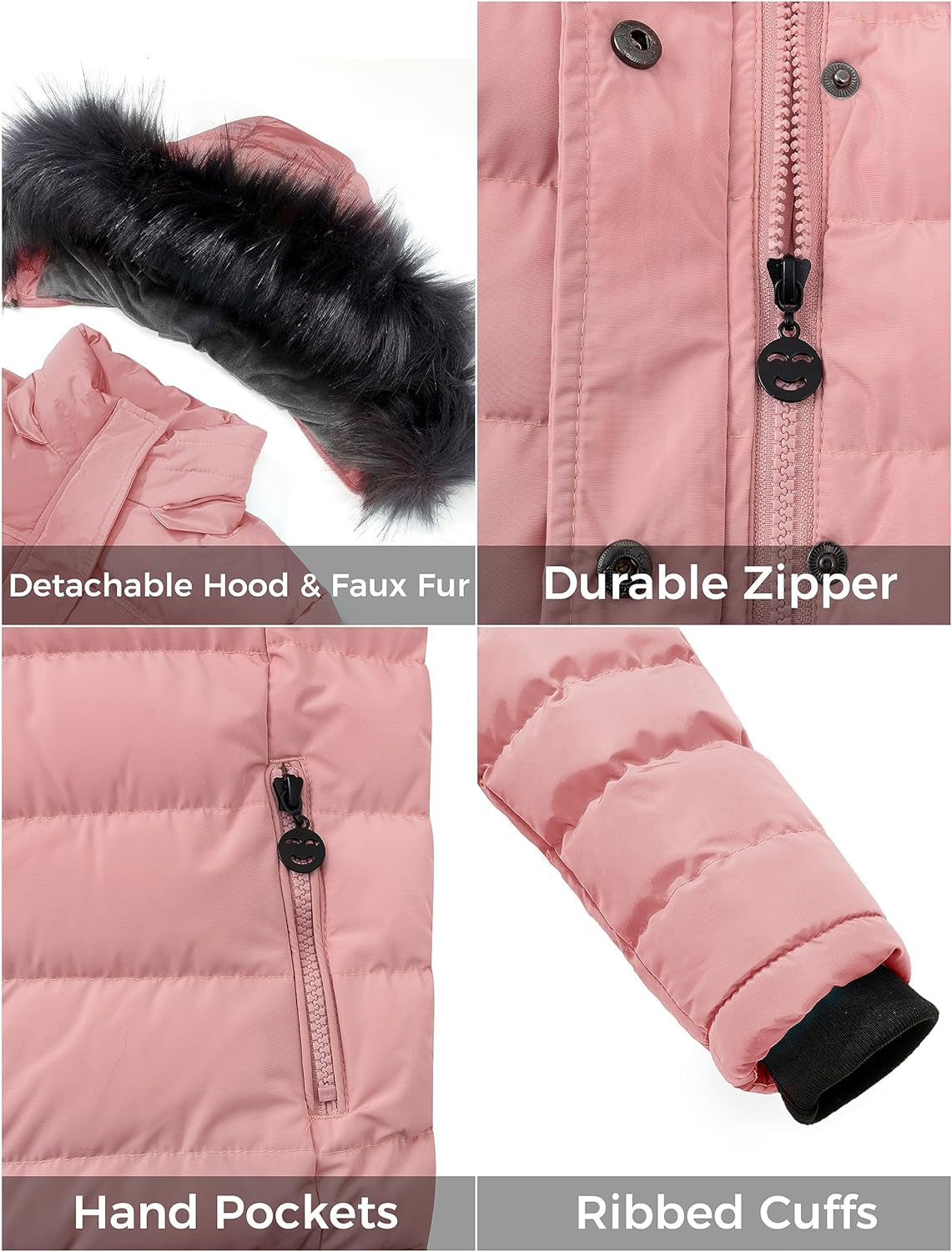 Girls' Soft Fleece Puffer Jacket